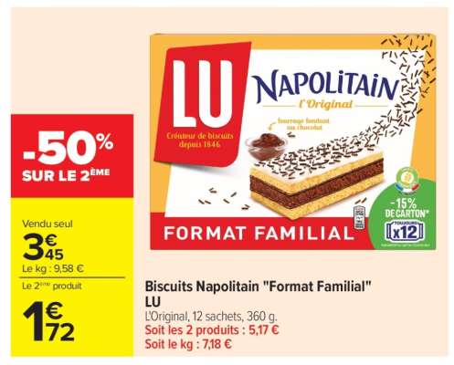 Biscuits Napolitain "Format Familial" LU