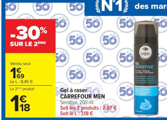 Gel à raser CARREFOUR MEN