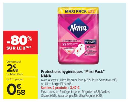 Protections hygiéniques 'Maxi Pack' NANA