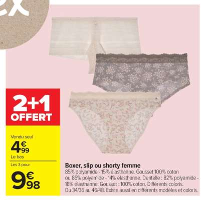 Boxer, slip ou shorty femme
