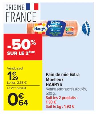 Pain de Mie Extra Moelleux Harrys