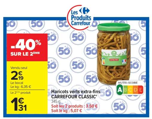 Haricots verts extra-fins CARREFOUR CLASSIC'