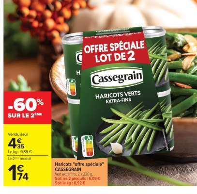 Haricots "Offre spéciale" CASSEGRAIN