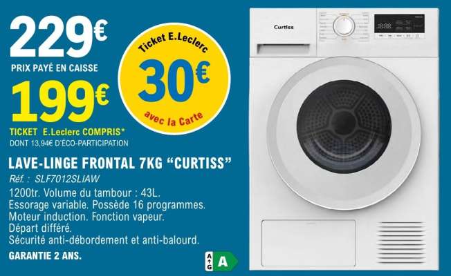 LAVE-LINGE FRONTAL 7KG “CURTISS”