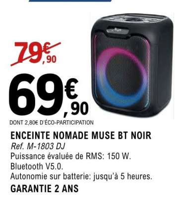 ENCEINTE NOMADE MUSE BT NOIR