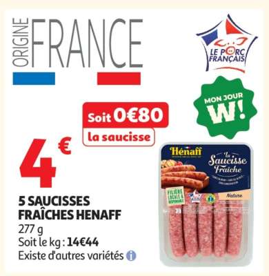 5 SAUCISSES FRAÎCHES HENAFF