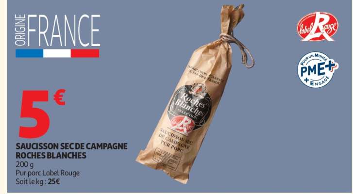 SAUCISSON SEC DE CAMPAGNE ROCHES BLANCHES