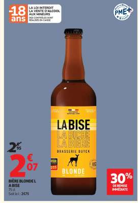 BIÈRE BLONDE L A BISE
