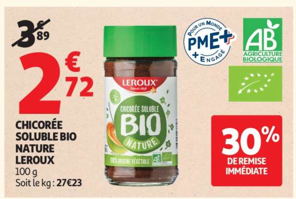 CHICORÉE SOLUBLE BIO NATURE LEROUX
