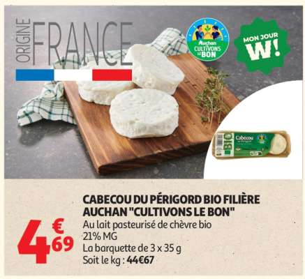 CABECOU DU PÉRIGORD BIO FILIÈRE AUCHAN "CULTIVONS LE BON"