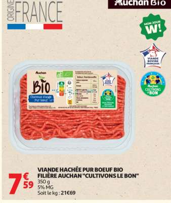 VIANDE HACHÉE PUR BŒUF BIO