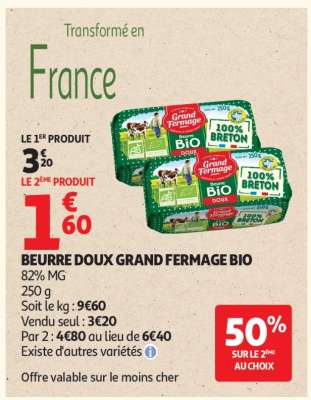 BEURRE DOUX GRAND FERMAGE BIO