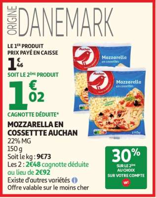 MOZZARELLA EN COSSETTE AUCHAN