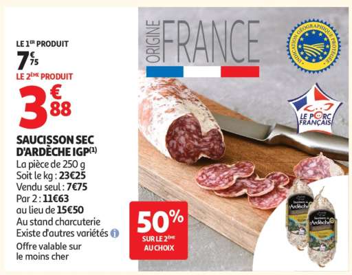 Saucisson Sec D'ardèche Igp