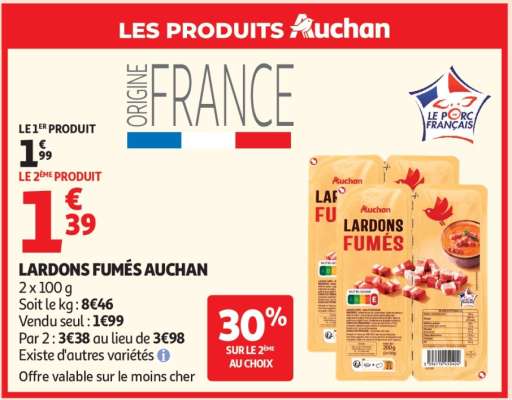 Lardons Fumés Auchan