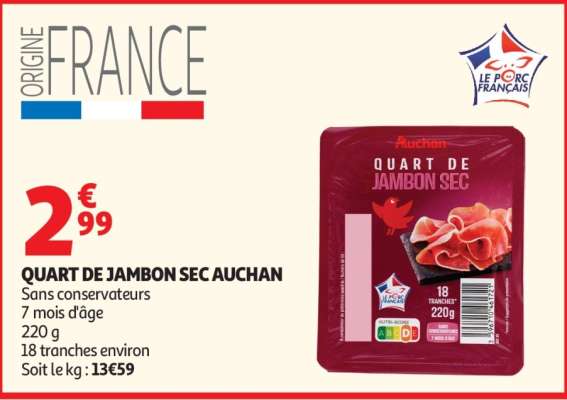 Quart De Jambon Sec Auchan