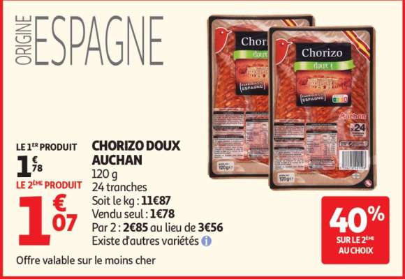 Chorizo Doux Auchan