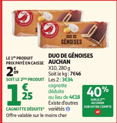 DUO DE GÉNOISES AUCHAN