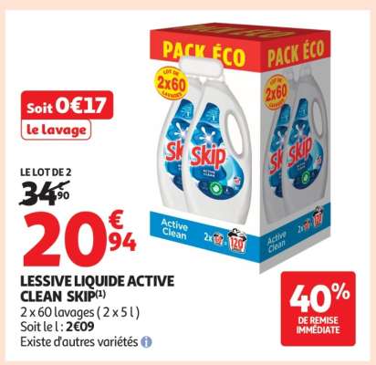 Lessive Liquide Active Clean Skip *