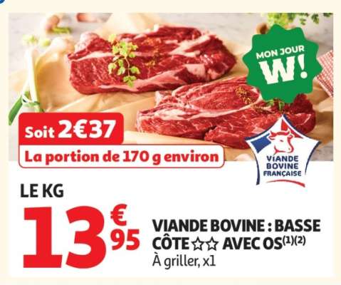 Viande Bovine : Basse Côte** Avec Os