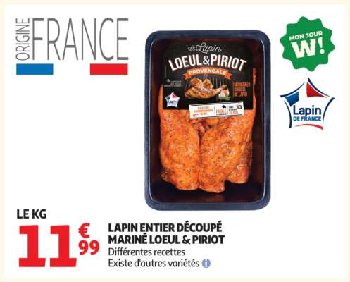 LAPIN ENTIER DÉCOUPÉ MARINÉ LOEUL & PIRIOT