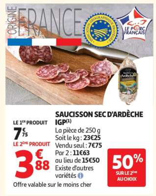 Saucisson Sec D'ardèche Igp