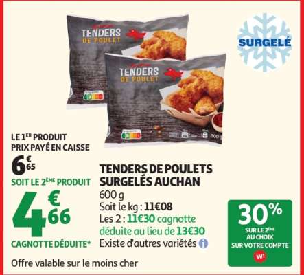 TENDERS DE POULETS SURGELÉS AUCHAN