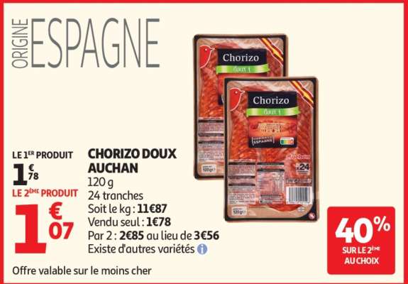 Chorizo Doux Auchan