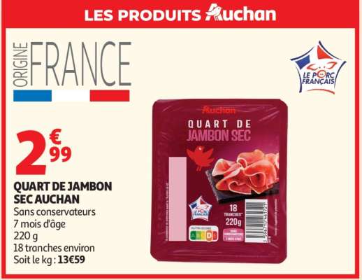 Quart De Jambon Sec Auchan