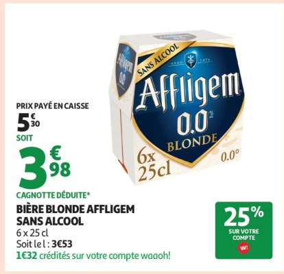 BIÈRE BLONDE AFFLIGEM SANS ALCOOL