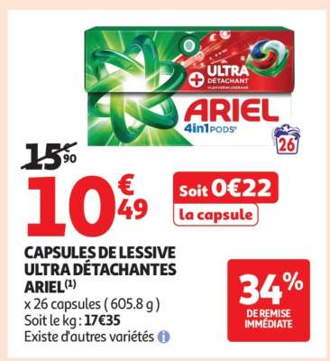 CAPSULES DE LESSIVE ULTRA DÉTACHANTES ARIEL