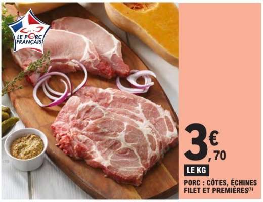 Porc : côtes, échine, filet et premières