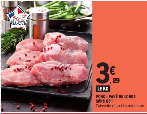 PORC : PAVÉ DE LONGE SANS OS