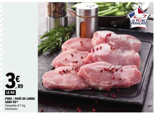 PORC : PAVÉ DE LONGE SANS OS