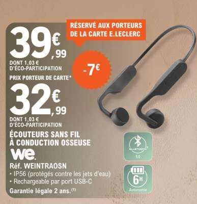 ÉCOUTEURS SANS FIL À CONDUCTION OSSEUSE