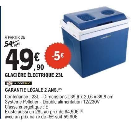 GLACIERE ÉLECTRIQUE 23L