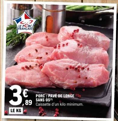PORC : PAVÉ DE LONGE SANS OS