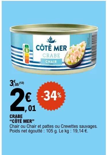 CRABE “CÔTÉ MER”