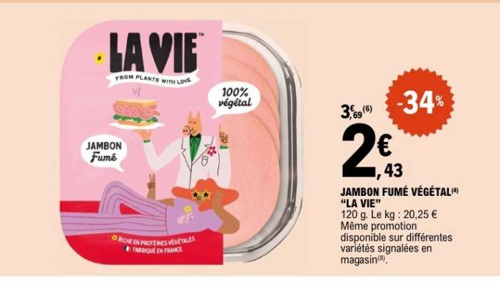 JAMBON FUMÉ VÉGÉTAL "LA VIE"