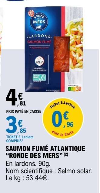SAUMON FUMÉ ATLANTIQUE “RONDE DES MERS”