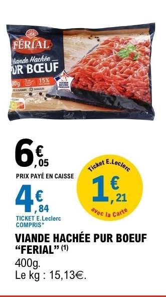 VIANDE HACHÉE PUR BOEUF "FERIAL"