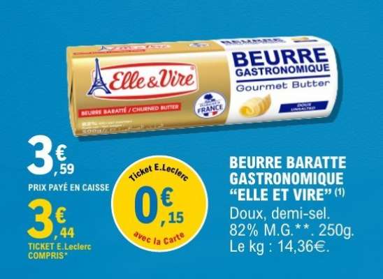 BEURRE BARATTE GASTRONOMIQUE “ELLE ET VIRE”