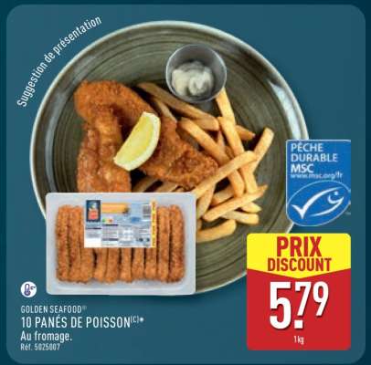 GOLDEN SEAFOOD 10 PANÉS DE POISSON