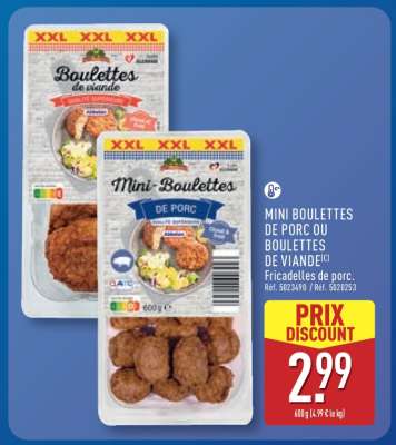 MINI BOULETTES DE PORC OU BOULETTES DE VIANDE
