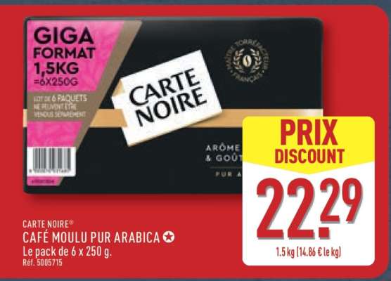 CARTE NOIRE CAFÉ MOULU PUR ARABICA