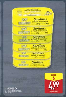 SARDINES À L'HUILE DE TOURNESOL