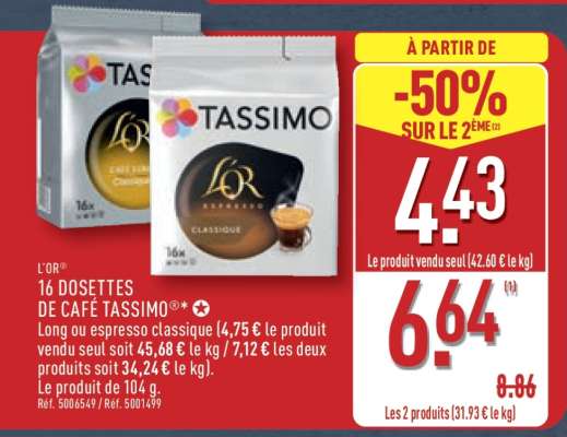 L'OR 16 Dosettes de Café Tassimo
