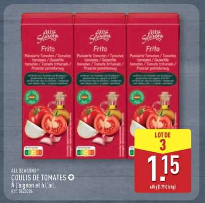 ALL SEASONS® COULIS DE TOMATES