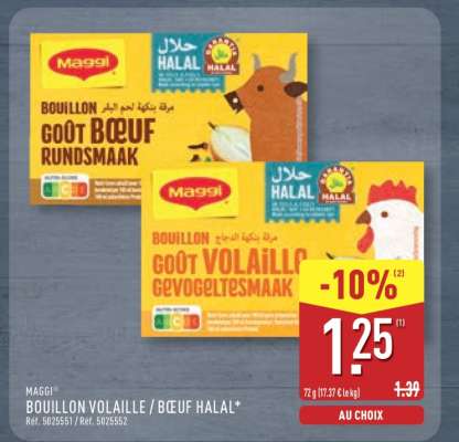 MAGGI BOUILLON VOLAILLE / BŒUF HALAL