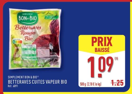 BETTERAVES CUITES VAPEUR BIO